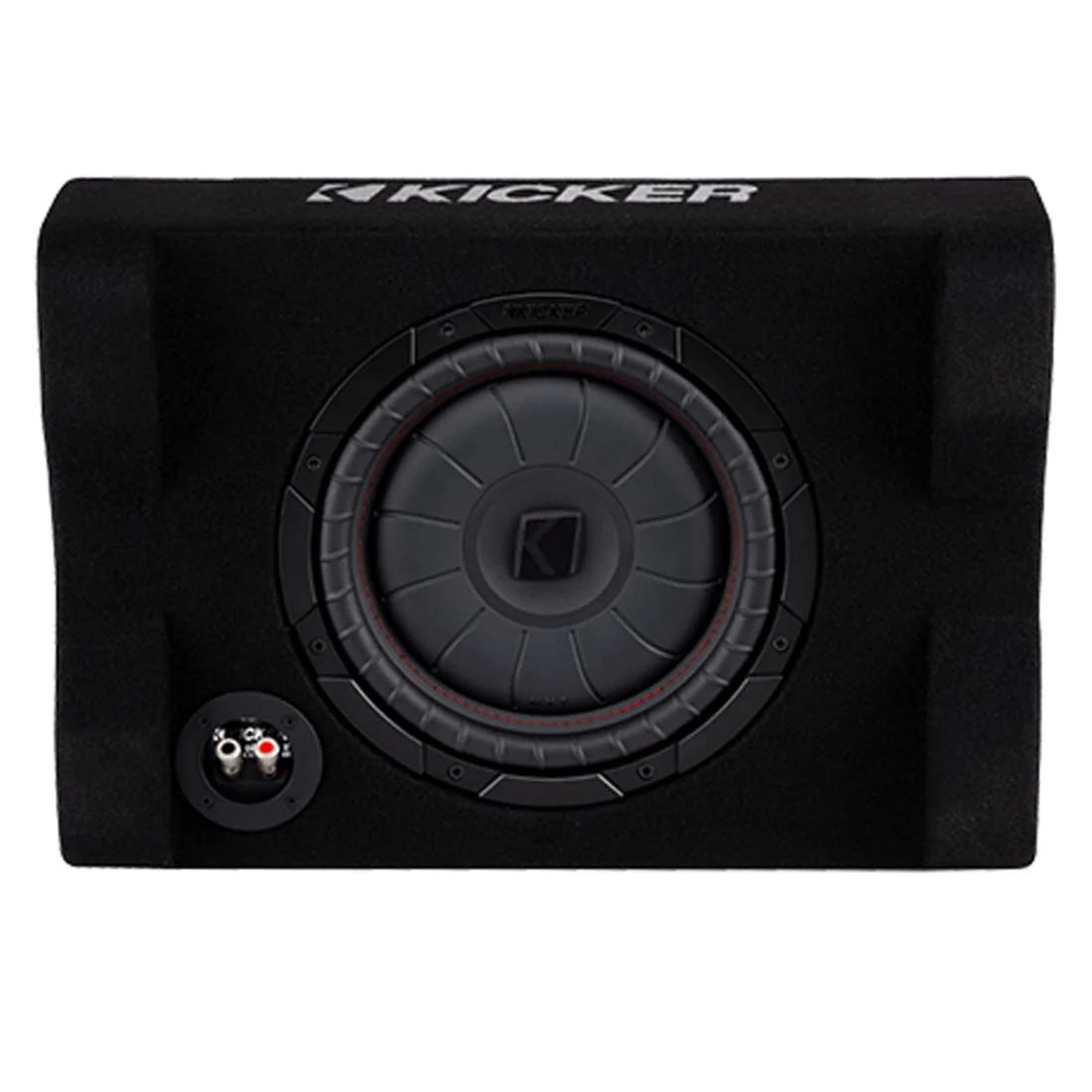 Kicker 48CVTDF102 Sealed Downward-Firing Enclosure with 10" 2-Ohm Shallow-Mount Subwoofer (48CVTDF102)