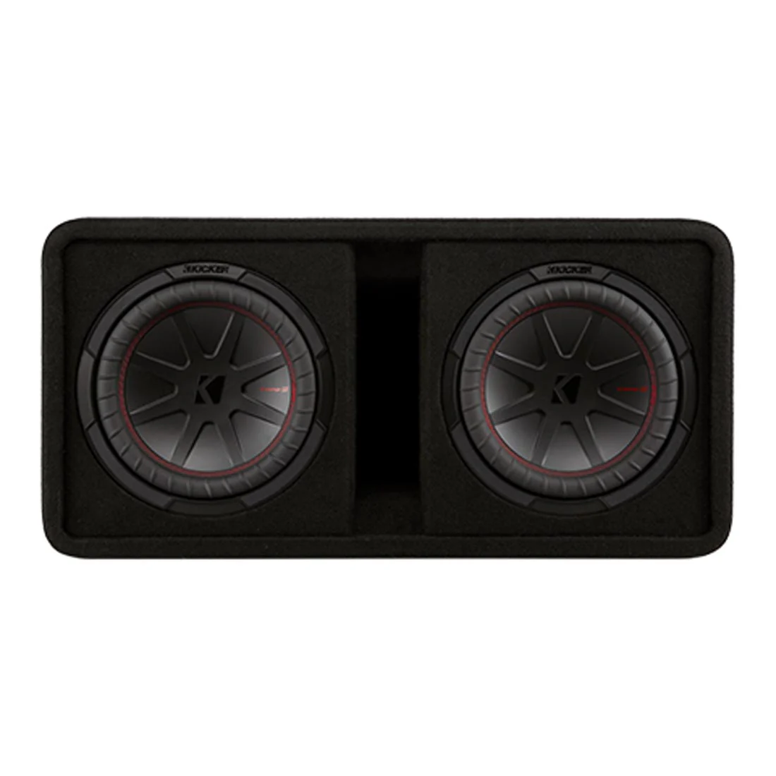 Kicker 48DCWR102 2-Ohm Ported Enclosure with Dual 10" CompR Subwoofers (48DCWR102)