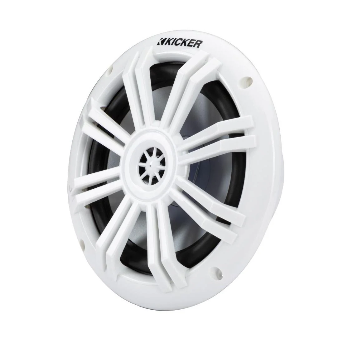 Kicker 51KM604WL 6.5" 4-Ohm Marine Coaxial Speakers with RGB LED Lighting - White - Image 2