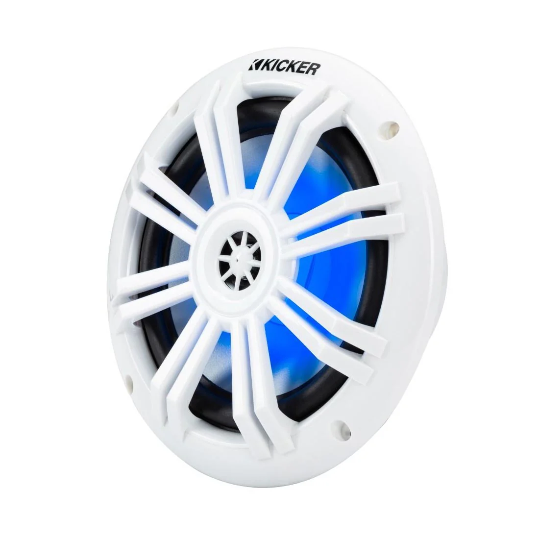Kicker 51KM604WL 6.5" 4-Ohm Marine Coaxial Speakers with RGB LED Lighting - White - Image 3