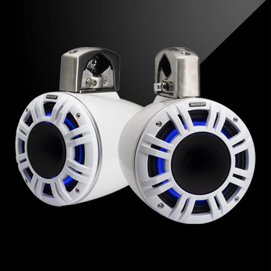 Kicker 51KMTCXL8W 8" Marine Wakeboard Tower Speakers with RGB Lighting - White - Image 3