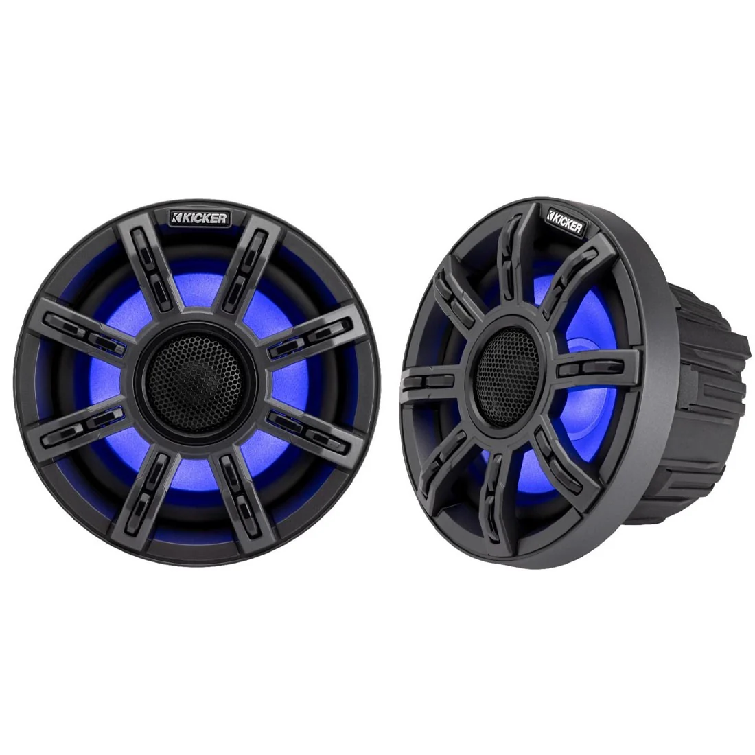 Kicker 51MSC65 6.5" Premium 4-Ohm Marine Coaxial Speakers with LED Lighting - Image 2