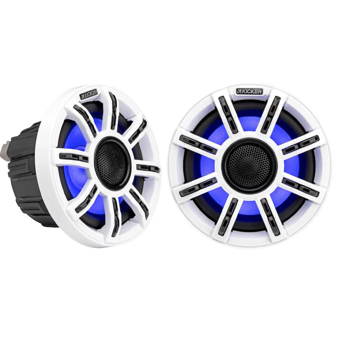 Kicker 51MSC65 6.5" Premium 4-Ohm Marine Coaxial Speakers with LED Lighting - Image 3