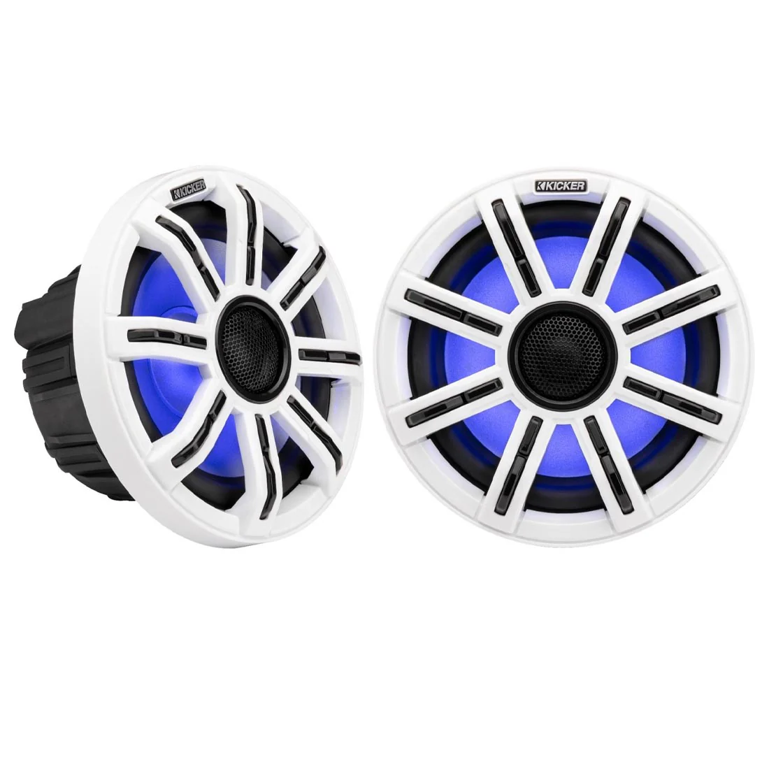 Kicker 51MSC8 8" Premium 4-Ohm Marine Coaxial Speakers with LED Lighting - Image 7