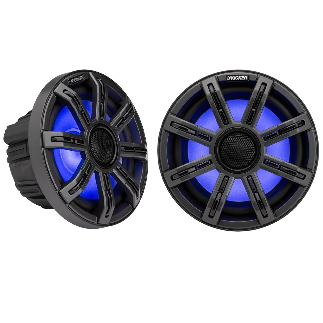 Kicker 51MSC8 8" Premium 4-Ohm Marine Coaxial Speakers with LED Lighting - Image 9