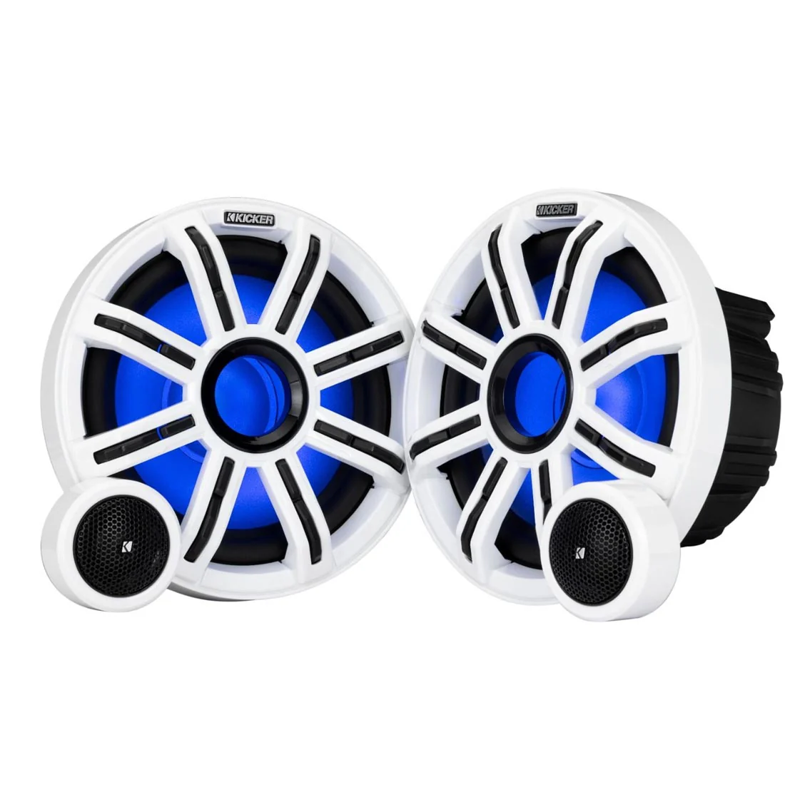 Kicker 51MSS8 8" Marine Component Speakers with RGBW LED Lighting - Image 2
