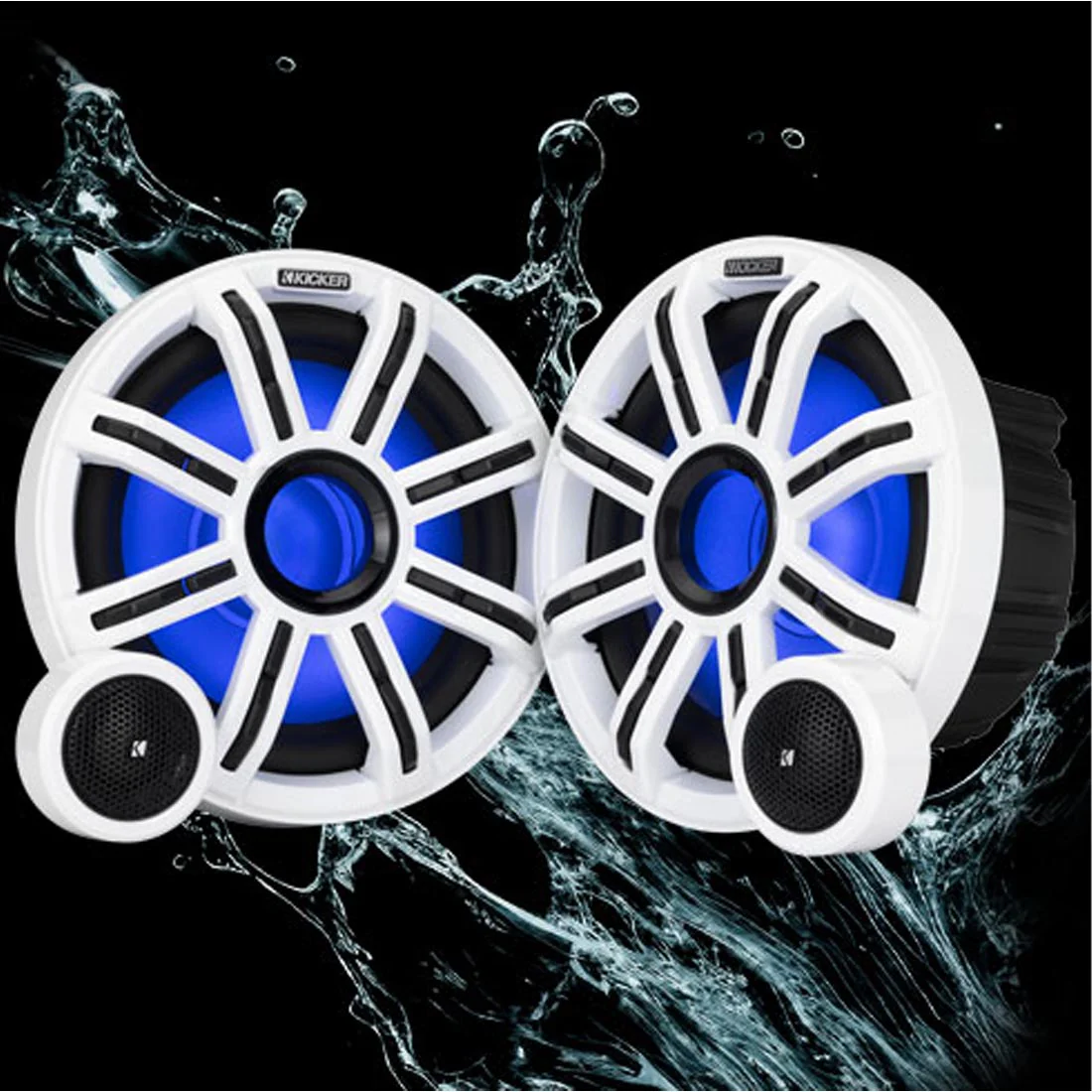Kicker 51MSS8 8" Marine Component Speakers with RGBW LED Lighting - Image 8