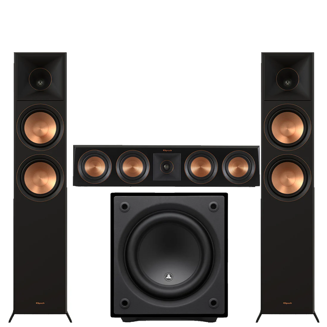 Klipsch RP-6000FBII Reference Premier MK-II 5.0 Speaker Bundle #5 | JL Home Audio D110-GLOSS Dominion 10" Powered Subwoofer- #96281 - Bundle