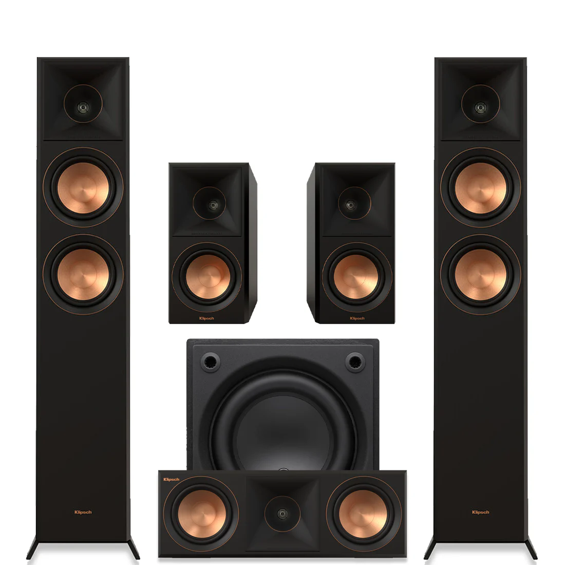 Klipsch RP-5000FBII Reference Premier MK-II 5.0 Speaker Bundle #6 | JL Audio D108-ASH 8" Powered Subwoofer- Bundle