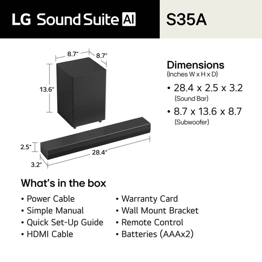 LG S35A 2.1 Channel Soundbar with Wireless Subwoofer - 2026 Model - Image 4