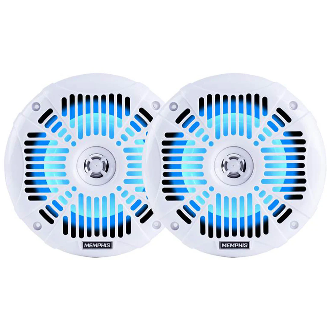 Memphis Audio MXA602SLW 6.5" 2-Way LED Powersports Speakers - White (MXA602SLW)
