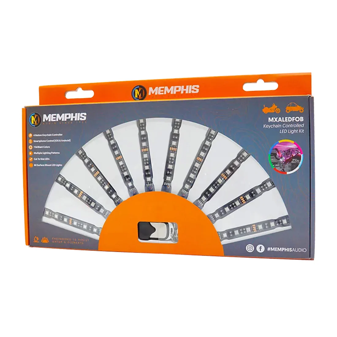 Memphis Audio MXALEDFOB RGB LED Remote Controlled LED Accent Light Kit (MXALEDFOB)