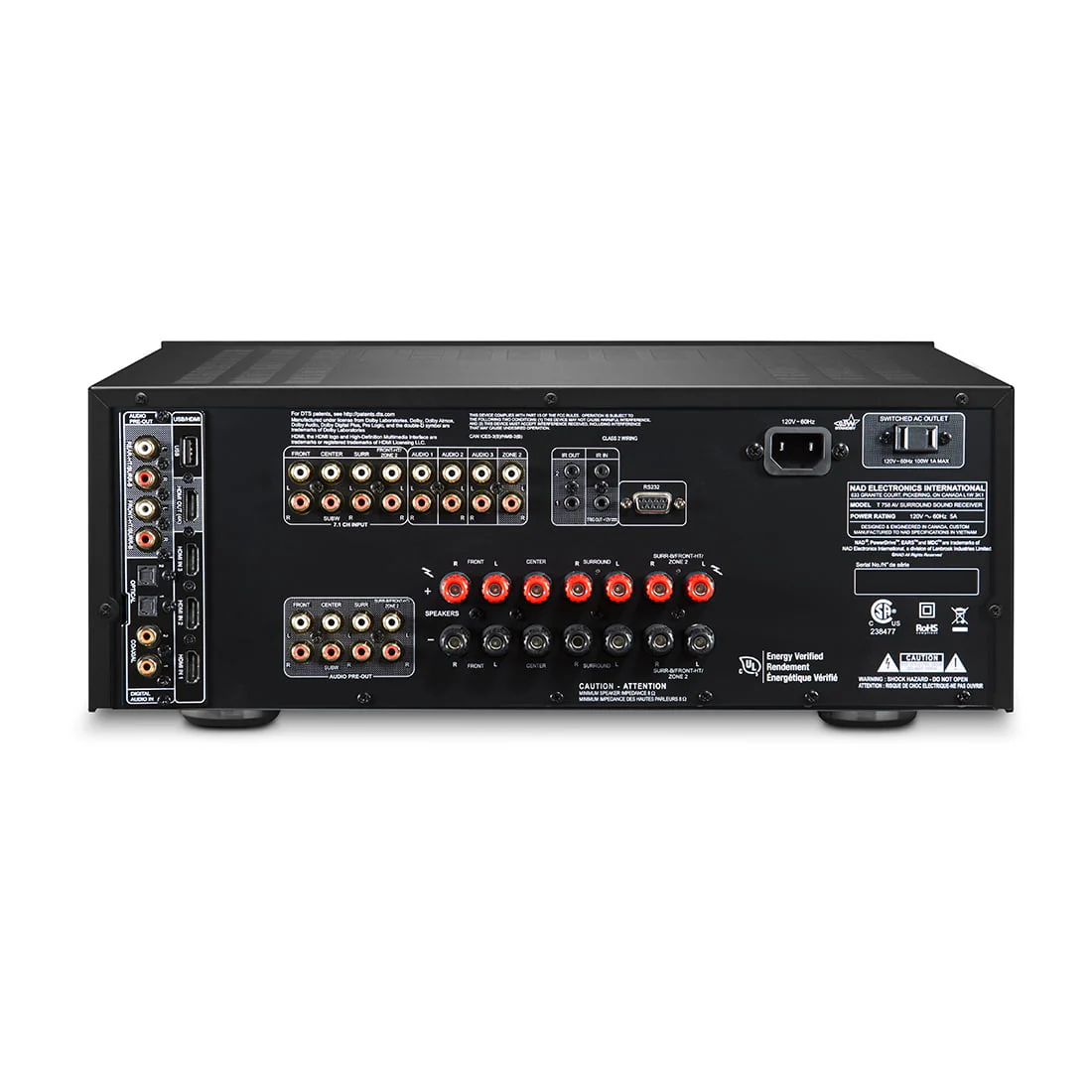 NAD T 758 V3i Surround Sound 7.1 Ch. AV Receiver with MDC Technology (T 758 V3I) - Image 3