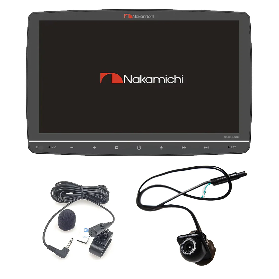 Nakamichi NA3625-WUX 10.1" Mechless Receiver | BTMIC-6 External Microphone | EchoMaster RVC 5721 Backup Camera - Bundle