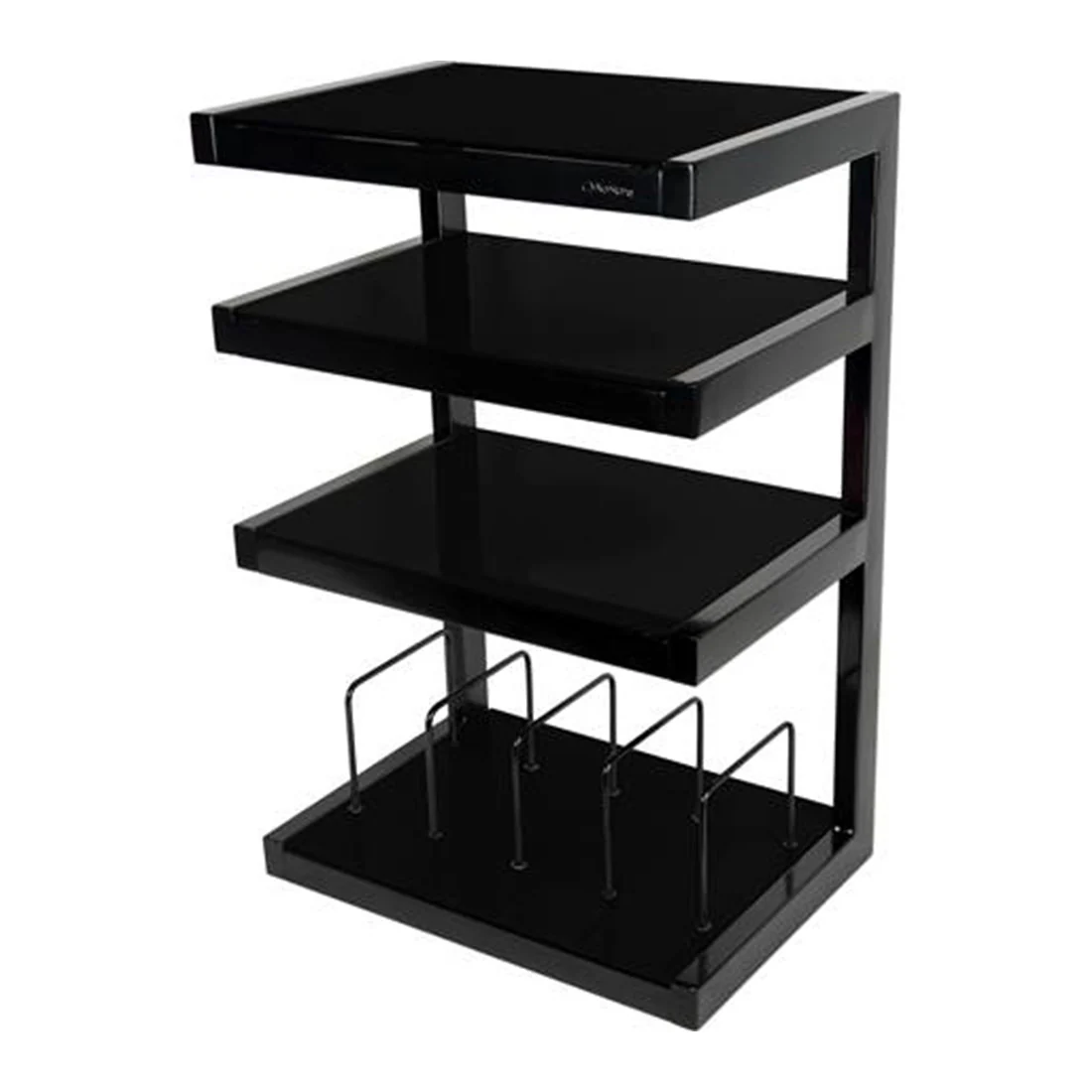 NorStone ESSHFVBKSN Esse HIFI Vinyl rack 4 Shelves Satin Black Glass (ESSHFVBKSN)
