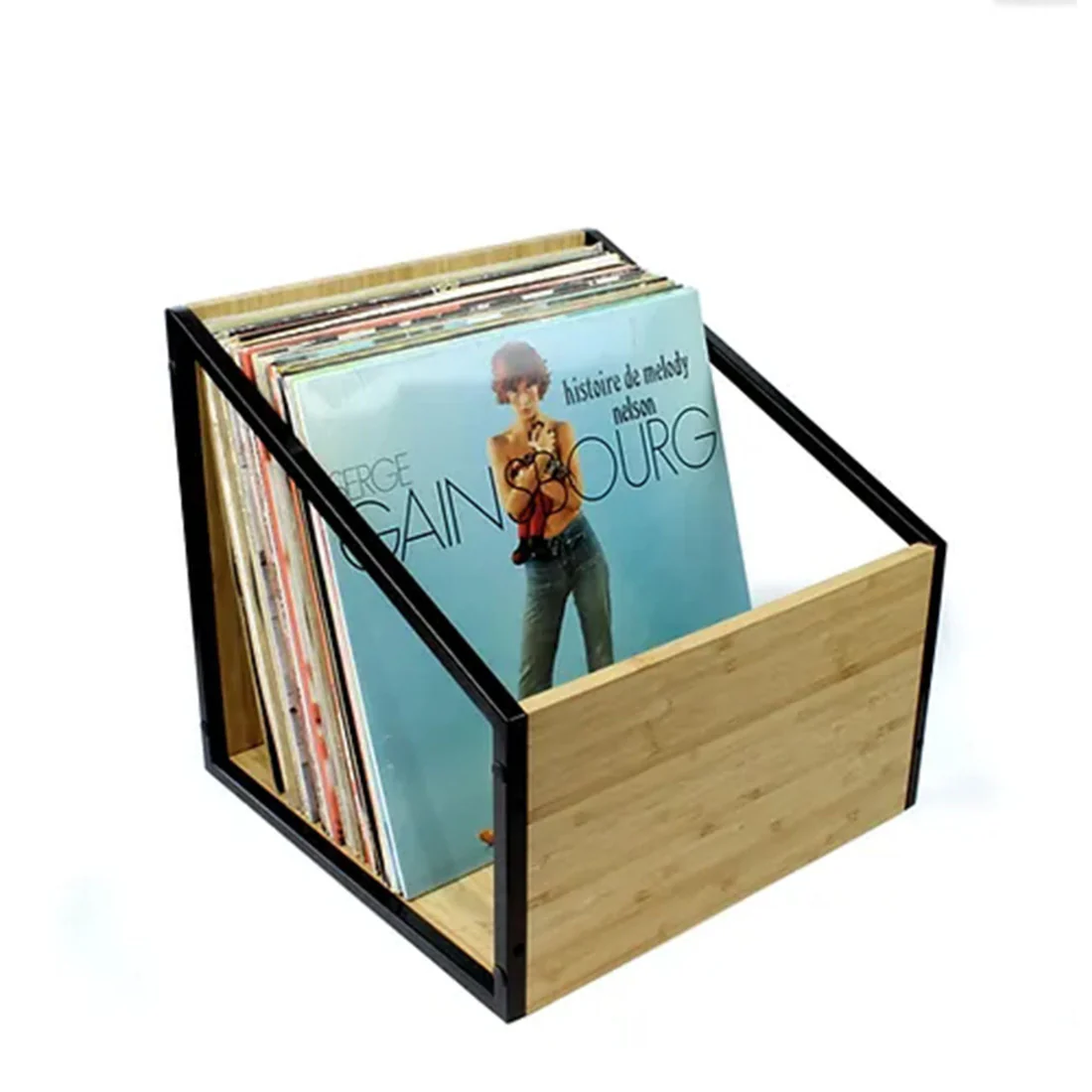 NorStone VINLPCBKBA - Vinyl LP Storage Case - Metal & Bamboo Casing (VINLPCBKBA)