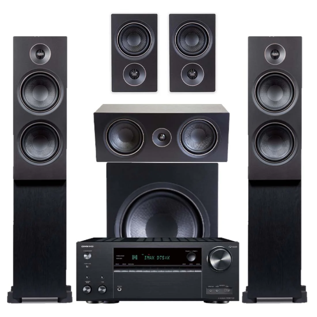 Onkyo TX-NR6100 7.2 Ch A/V Receiver | PSB Alpha Bookshelf Speaker Bundle - Black Ash #3