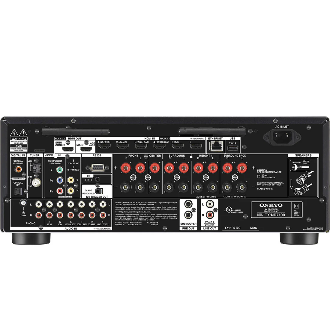Onkyo TX-NR6100 7.2 Ch A/V Receiver | PSB Alpha Bookshelf Speaker Bundle - Black Ash #3 - Image 4