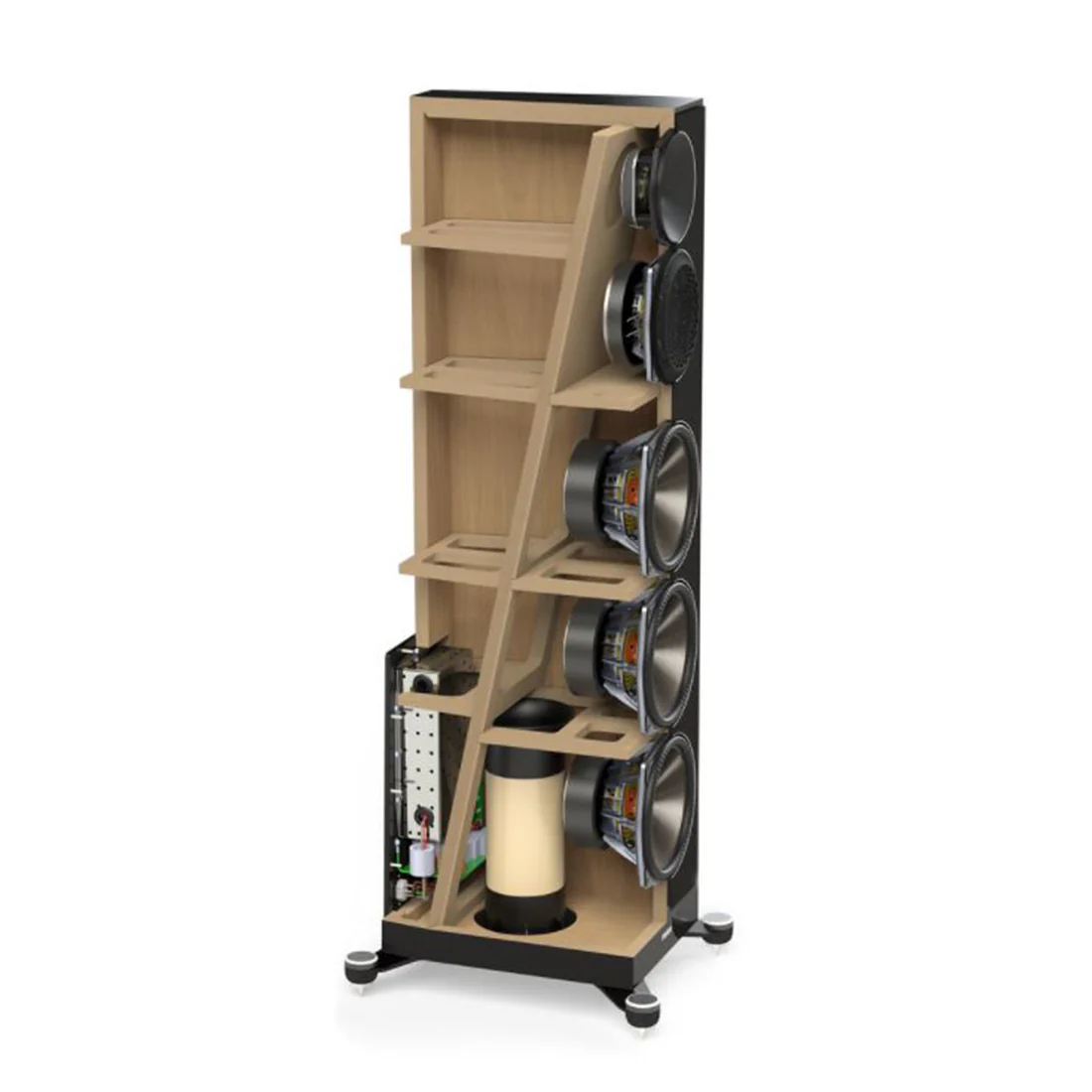 Paradigm Founder 100F 5-Driver 3 Way Floor Standing Speaker - Gloss Black - Pair - Image 2