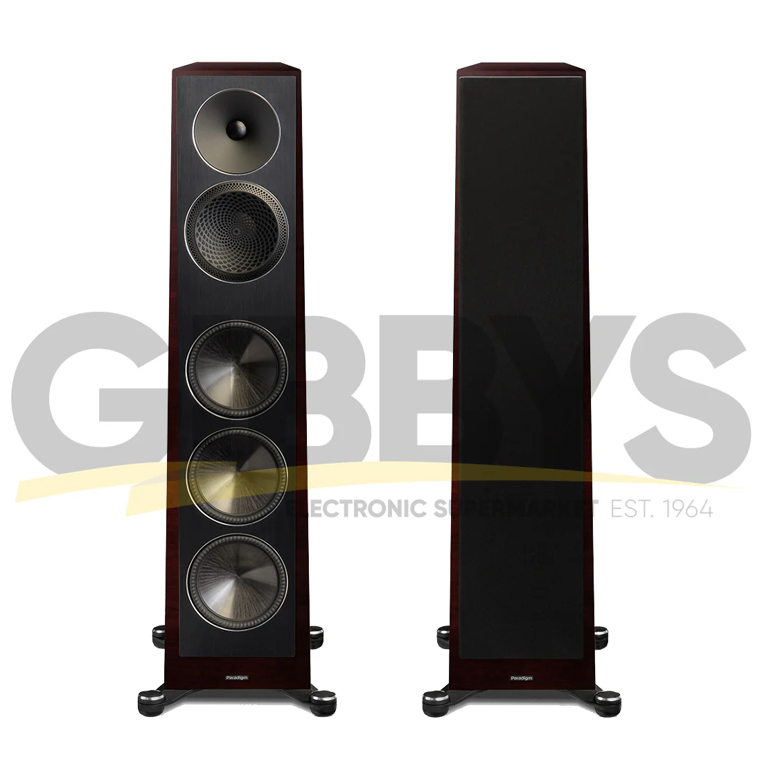Paradigm Founder 120H 5-Driver 3 Way Hybrid Floor Standing Speaker - Midnight Cherry - Pair - Image 8