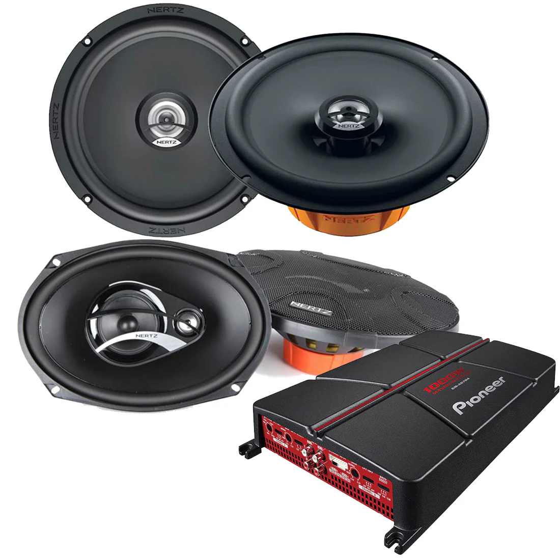 Pioneer GM-A6704 4-Ch Amplifier | Hertz DCX165.3 6.5" Speakers | Hertz DCX690.3 6"x9" Speakers - Bundle