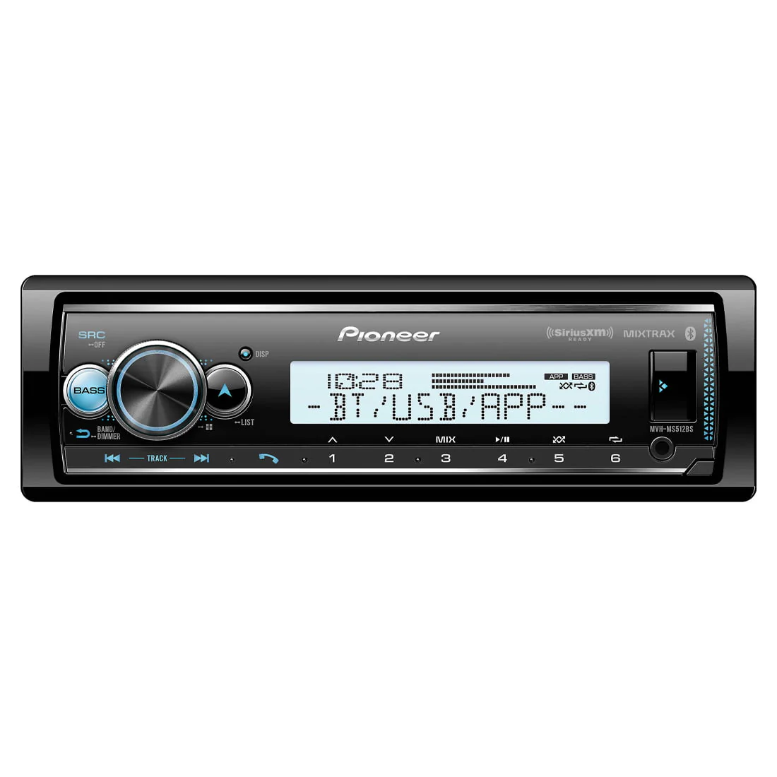 Pioneer MVH-MS512BS Marine Single-DIN Digital Media Receiver (MVHMS512BS)