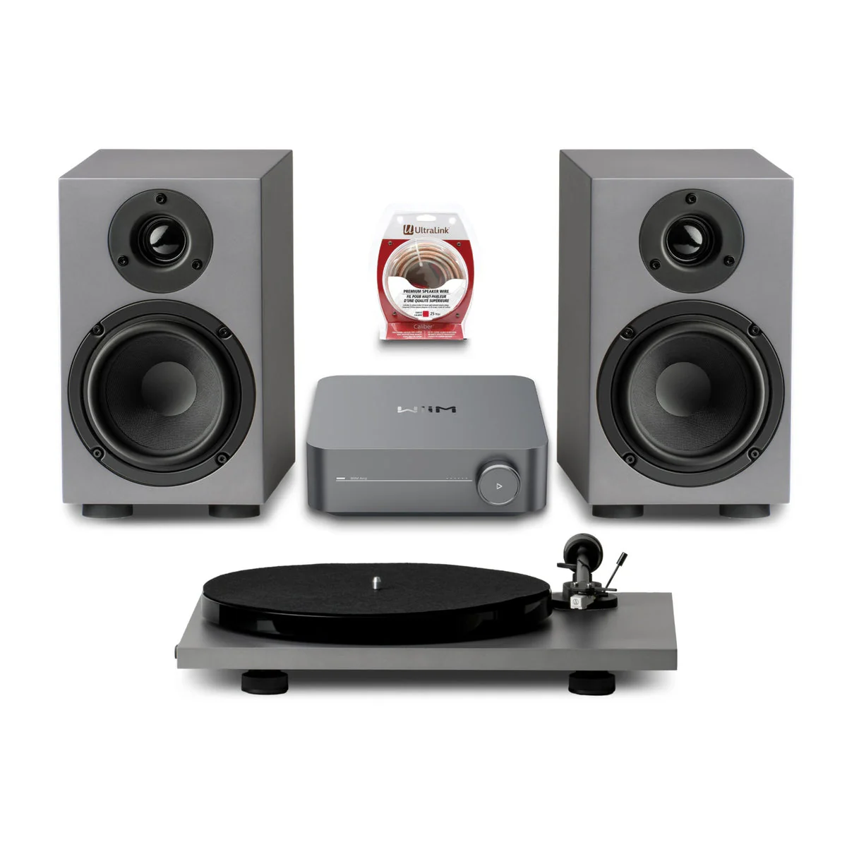 Pro-Ject E1 Phono SE Turntable, Speaker Box 5 E And WiiM Amp Bundle (PJ97286718)