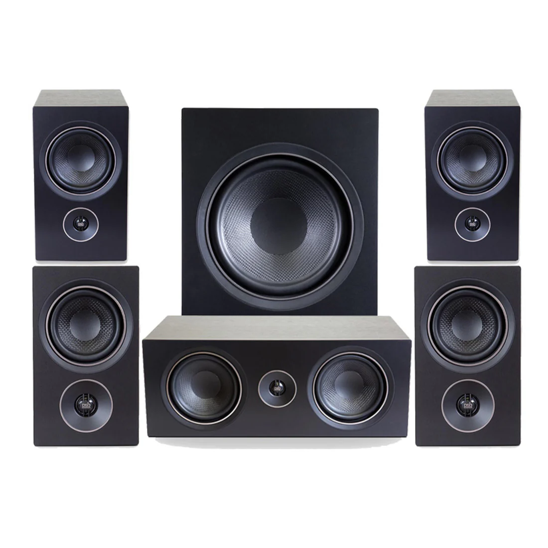 PSB Alpha Bookshelf Speaker Bundle - Black Ash