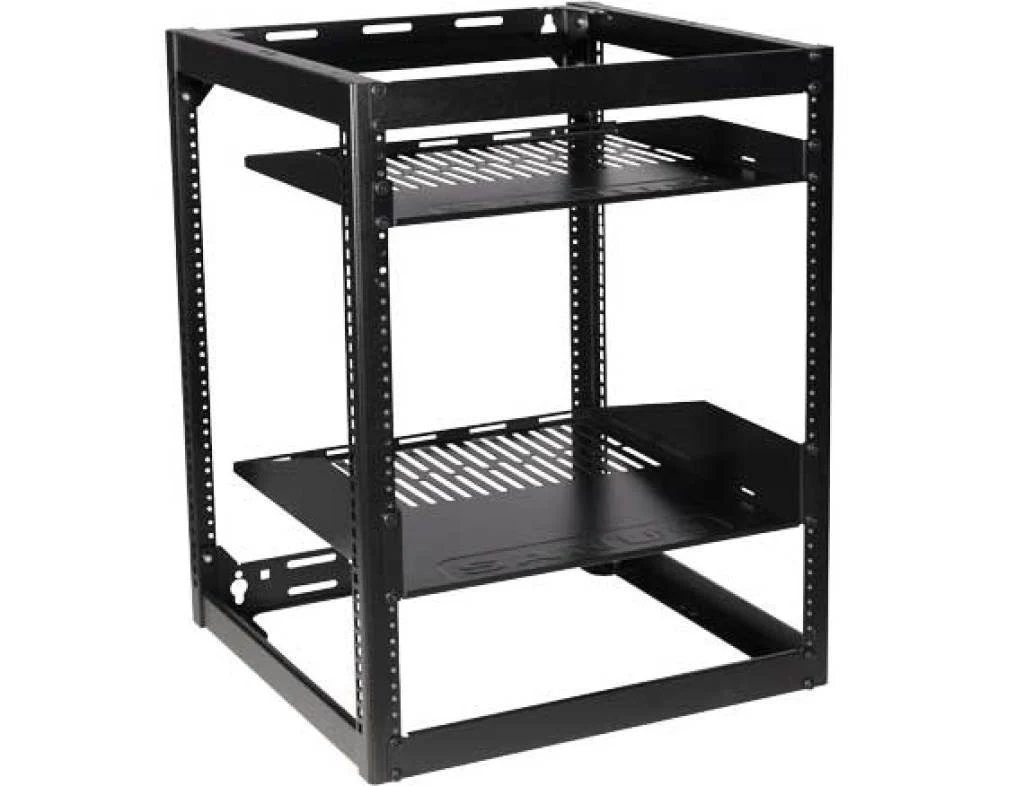 Sanus CFR1615-B1 15U AV Rack Stackable Open Frame Network Rack (CFR1615B1)