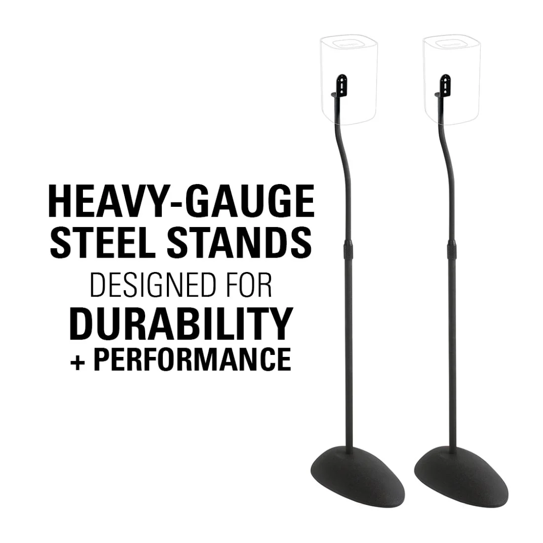Sanus HTB3-B3 Adjustable Speaker Stands 26"-39" Up To 4 Lbs - Black - Image 2