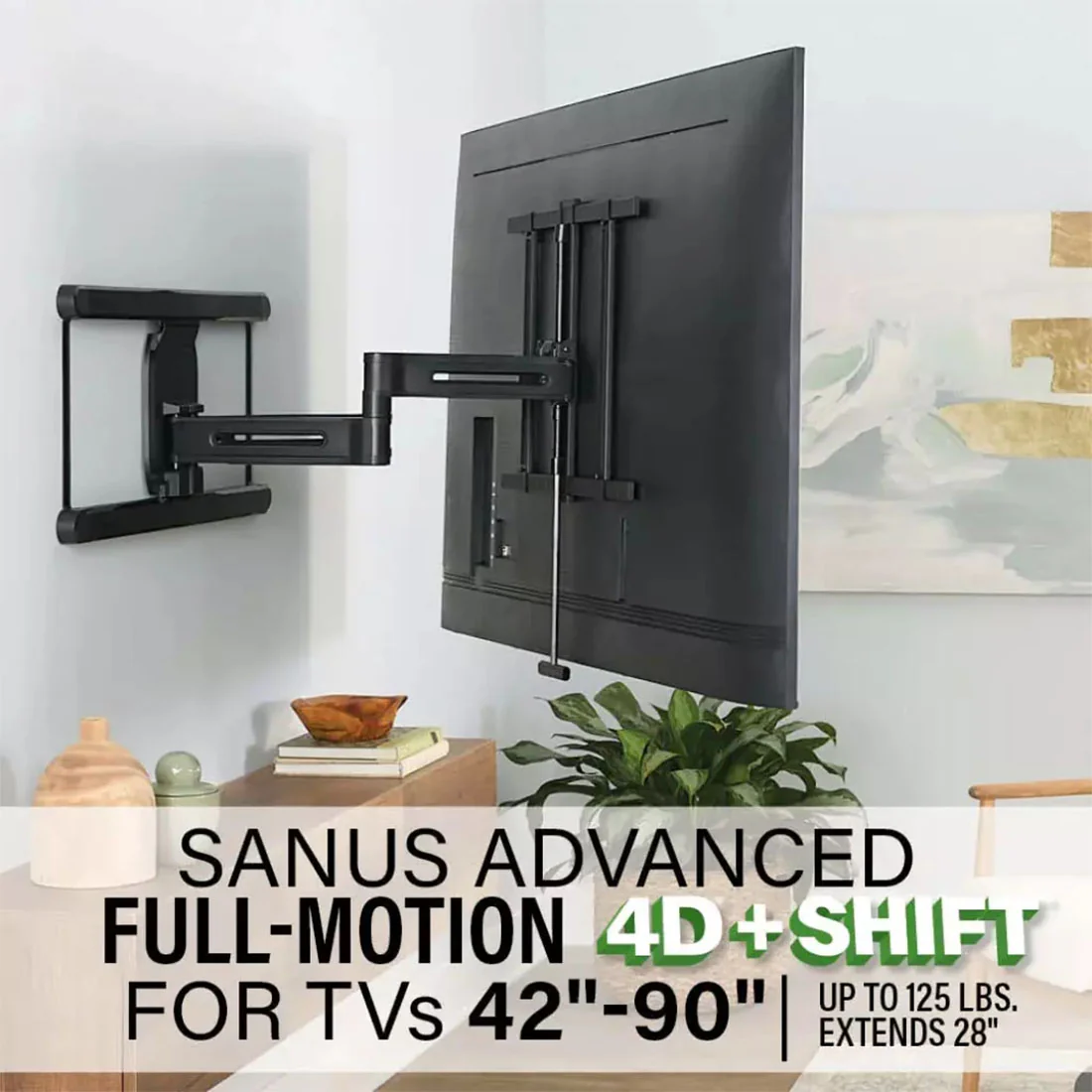 Sanus VLF828-B3 Full Motion 4D + Shift TV Wall Mount (VLF828B3) - Image 3