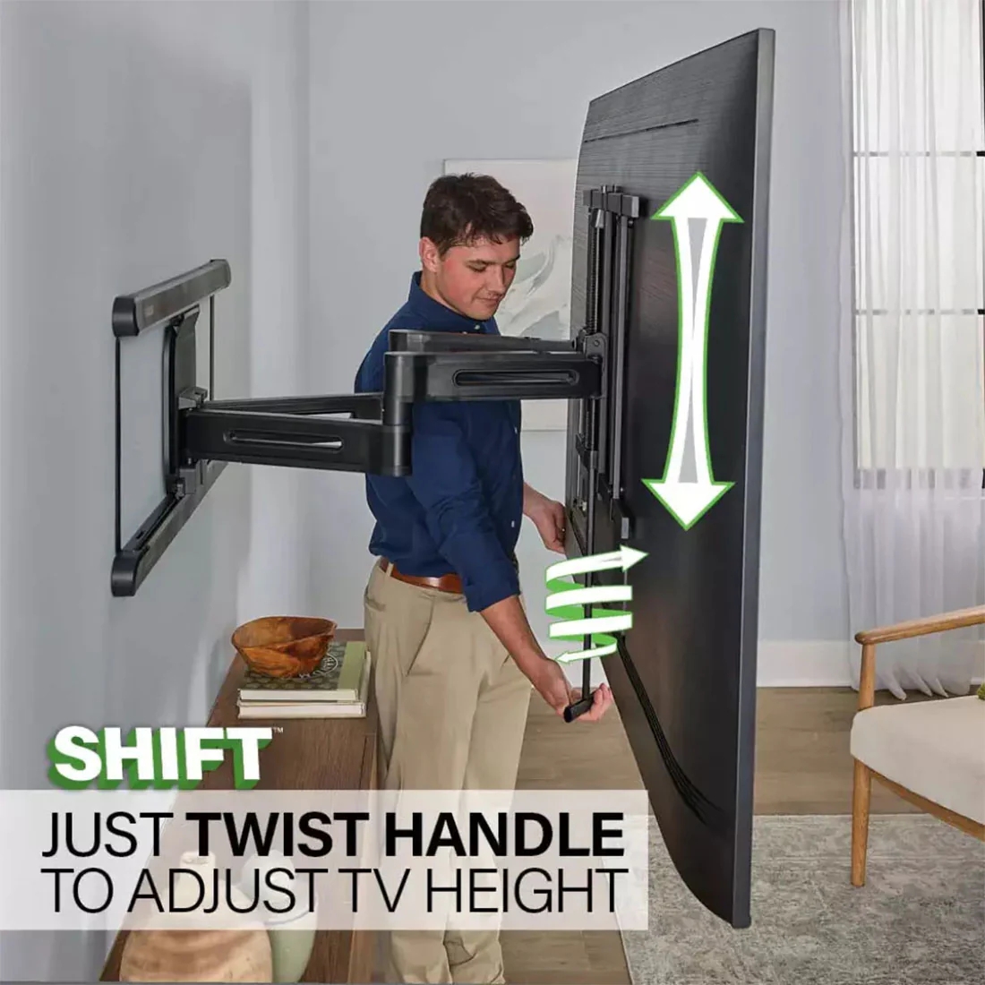 Sanus VLF828-B3 Full Motion 4D + Shift TV Wall Mount (VLF828B3) - Image 4