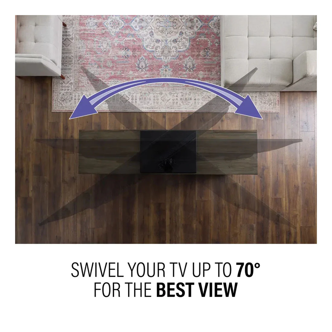 Sanus VSTV2-B3 TV Swiveling Base - Fits TVs 40-86" (VSTV2B3) - Image 2