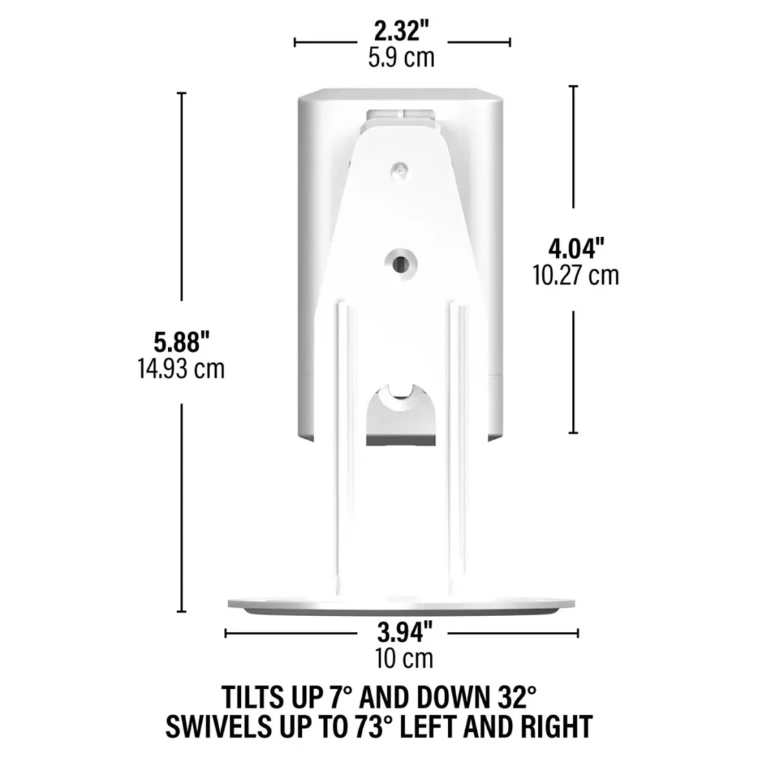 Sanus WSWME12-W2 Adjustable Speaker Wall Mount designed for the Sonos Era 100 - White - Pair (WSWME12W2) - Image 4