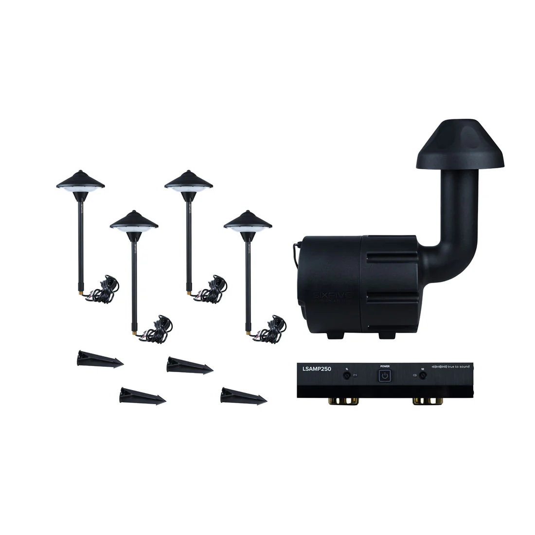 SixFive LSKIT4AMP Premium Outdoor Speaker System (LSKIT4AMPBLK)