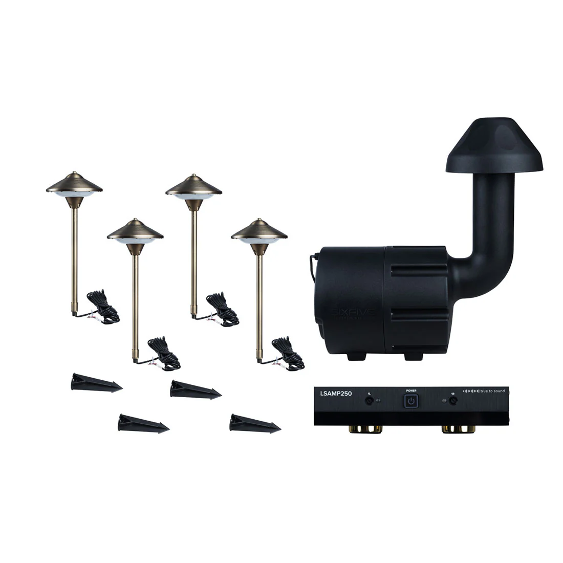 SixFive LSKIT4AMP Premium Outdoor Speaker System (LSKIT4AMPBLK) - Image 2