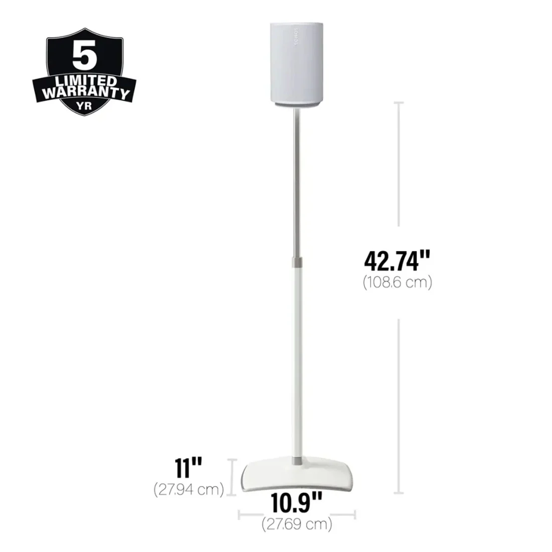 Sonos Era 100 Speaker with Sanus WSSE1A2 Speaker Stand - Pair -Bundle - Image 8