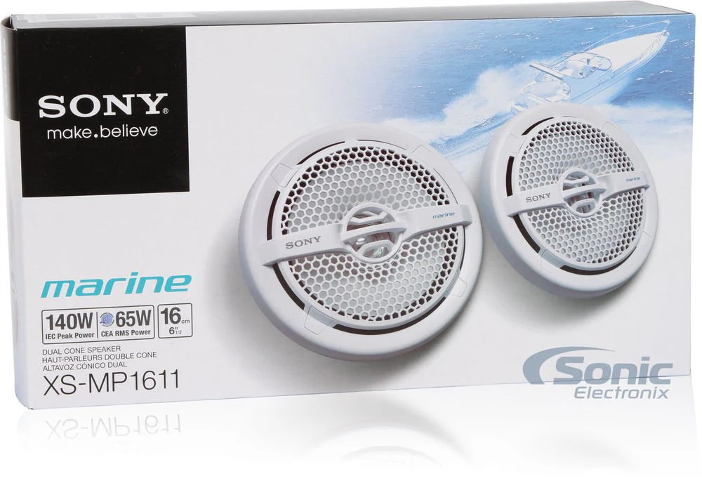Sony XS-MP1611 6.5" Dual Cone Marine Speakers - White - 2 Pairs - Image 6