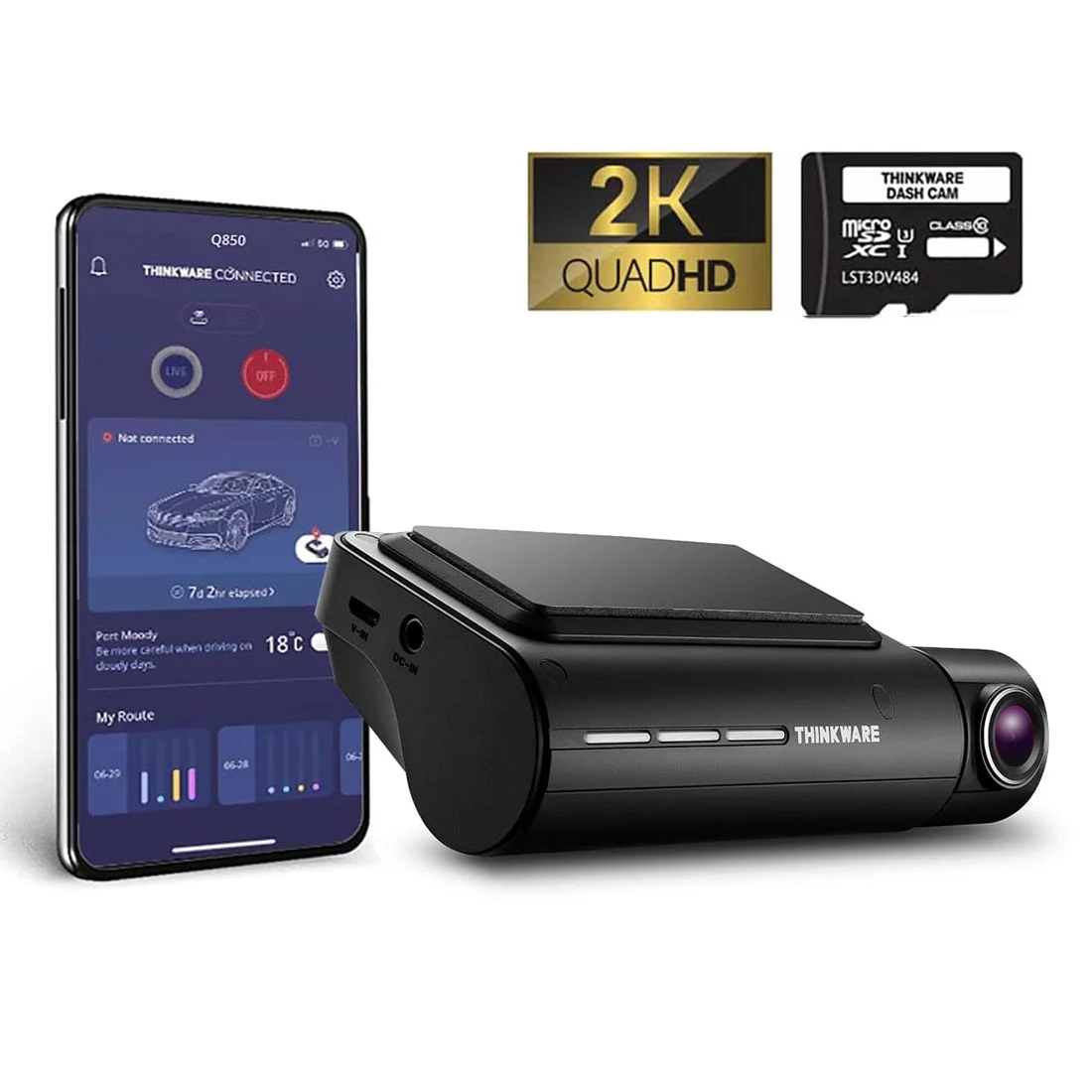 Thinkware Q850H32 2-Channel 2K (1440P) Dash Cam with WiFi & 32GB SD Card (Q850H32) - Image 2