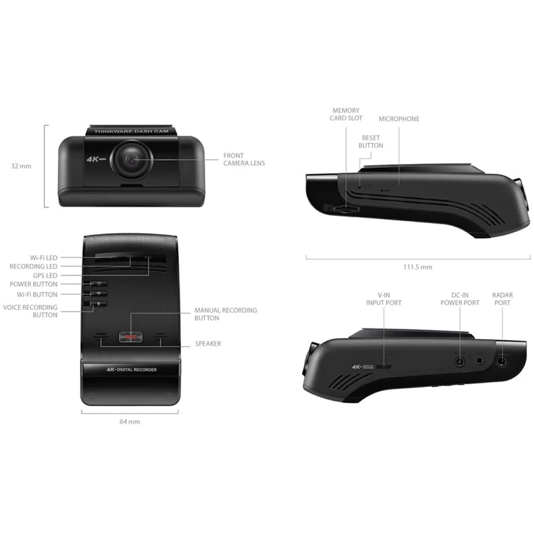 Thinkware U1000PLHF 2-Channel 4K UHD Front Dash Cam with WiFi & 64GB SD Card (U1000PLHF) - Image 7